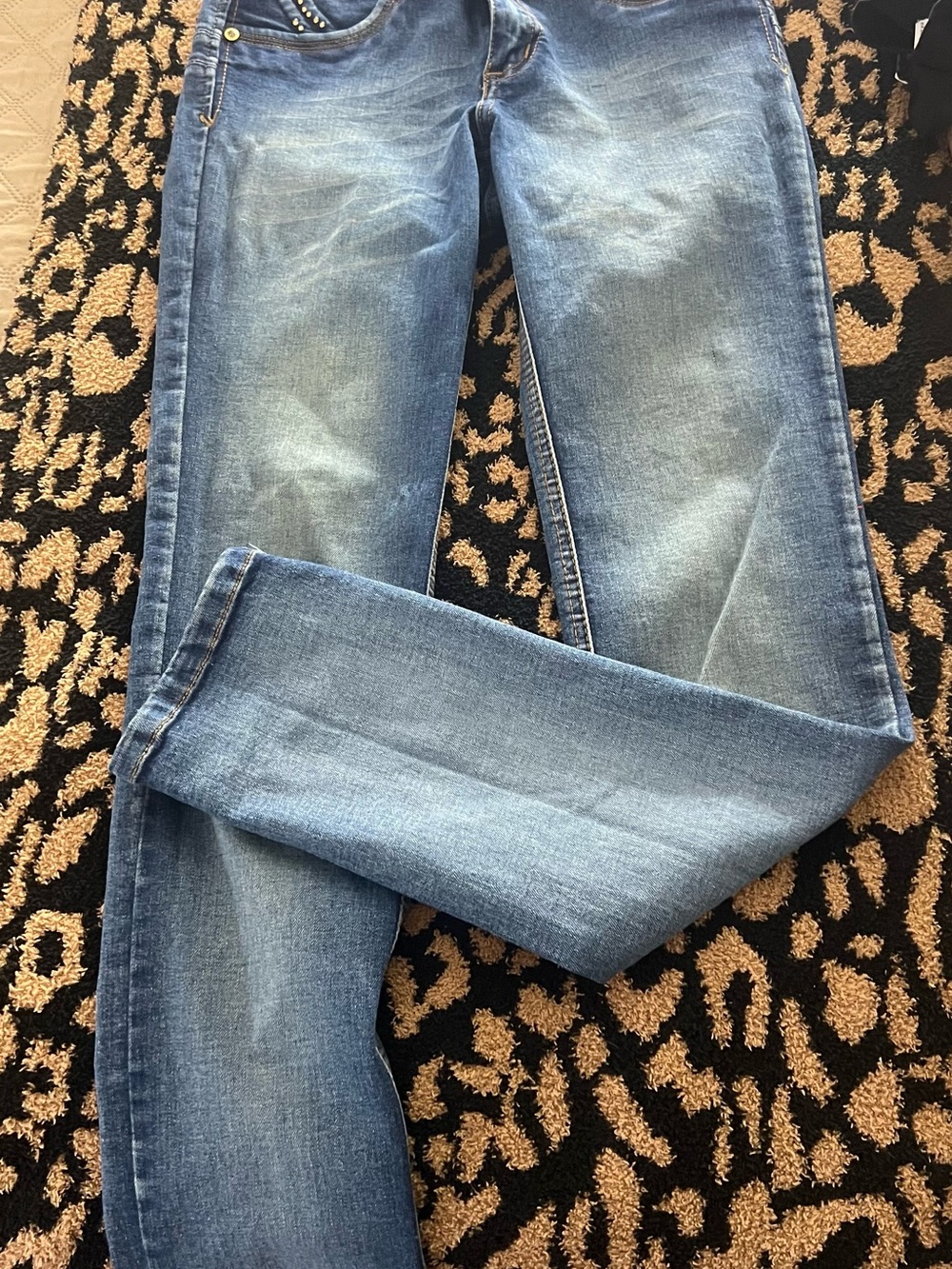 Slim Straight Men's Denim Jeans in Medium Blue